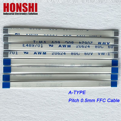 Ffc كابل مسطح مخصص Awm 20624 80c 60v Vw-1 4 6 8 12 15 22 32 40 68 كابل دبوس Ffc Fpc