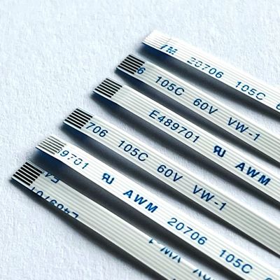 6 دبوس FFC كابل مسطح مخصص Awm 20706 105c 60v Vw-1 0.5mm Pitch 8 10 64P كابل FFC FPC