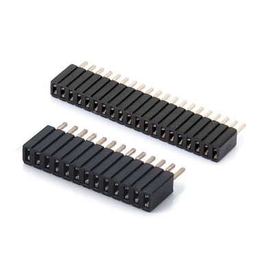 1.0 رأس الإناث غطاء صف مزدوج مستقيم PA6T أسود 2pin-100pin مجلس إلى مجلس الاتصال