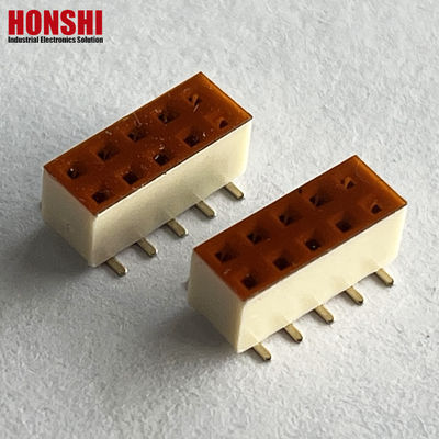 ربط الرأس الأنثوي صفين اللوحة البيضاء 2.54mm H7.1 10p SMT نوع PA6T لوحة PCB