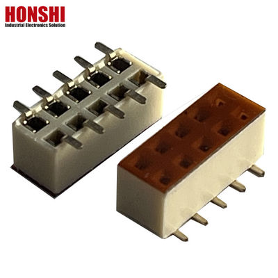 ربط الرأس الأنثوي صفين اللوحة البيضاء 2.54mm H7.1 10p SMT نوع PA6T لوحة PCB