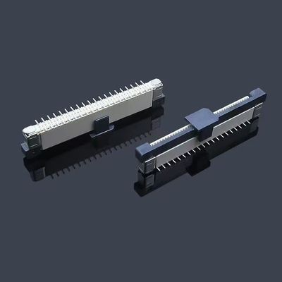 النحاس / الفوسفور النحاس الاتصال الخلفي الارتداد الأمامي SMT ZIF Flip FPC Connector 4-60 Pin FPC / FFC 0.3/0.5/1.0 مم Pitch