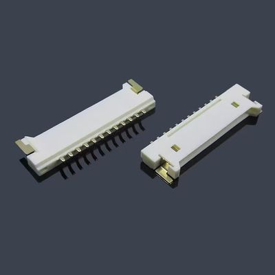 موصل مقبس كابل FFC/FPC من البلاستيك LCP/PA9T 1.25 مم، تلامس جانبي مع قفل، 8 10 18 30 سن، زاوية قائمة