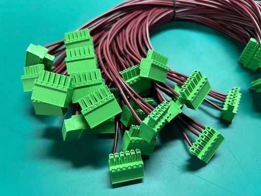 OEM طول الكابلات الماكينة الصناعية 5.08 ملم بلوك المحطة الكابل الأخضر والسلك التجميع 0.5M 1M 100٪ اختبار التفتيش