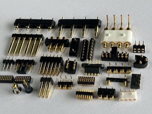 نوع SMT Pogo Pin Docking Connector 4pin 10pin 12pin ربيع محمل بالاتصال مع متانة عالية ومقاومة ضباب الملح