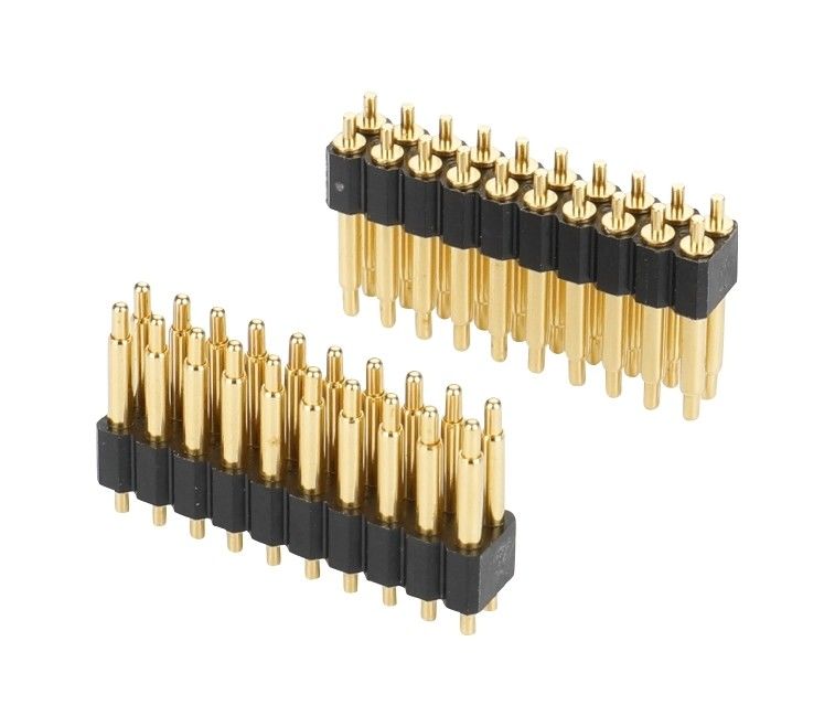 2.0mm Pitch H2.5mm Male Pogo Pin Connector لـ PCB صف مزدوج 20pin دبس مستقيم