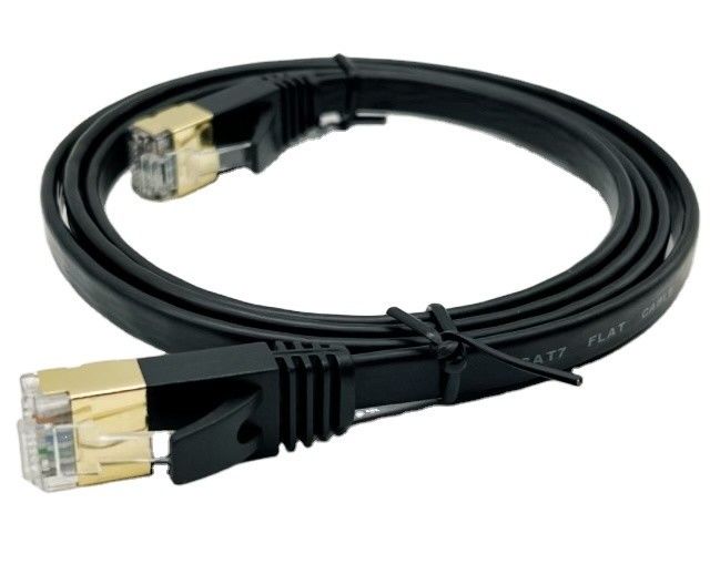 تجميع الكابل المنسوج الأسود المخصص RJ45 Cat7 Ethernet Patch Cable 8P8C كابل الاتصال