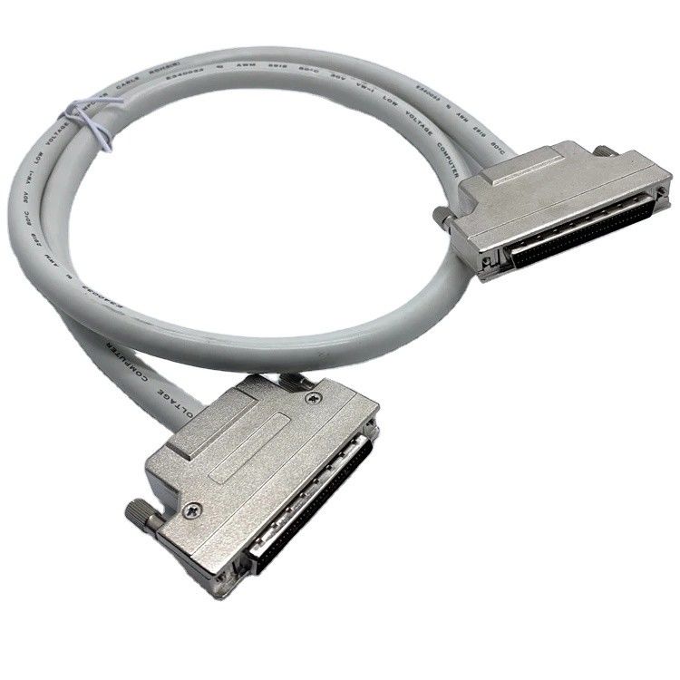 كابل الصلة SCSI الرمادي المخصص 68 دبوس 100 دبوس كابل ذكر Ul20276 28awg كابل