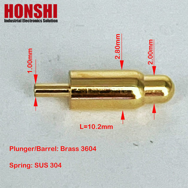 شاشة 2.8mm الذكور Pogo Pin Connector الطول 10.2mm نوع الغطس ربيع محمل Pogo Pins