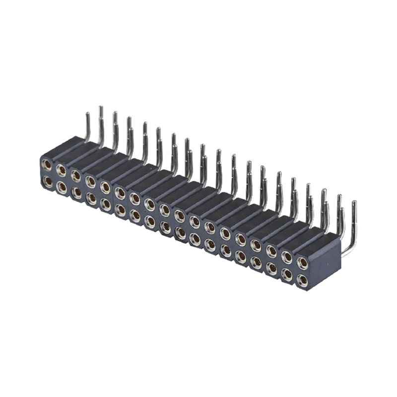ربط للوحات الورقية المصنعة الرأس الإناث 2.54mm H7.0mm الزاوية اليمنى صف مزدوج 2-80Pin