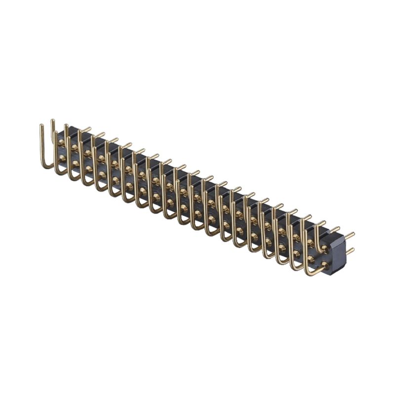 ذي الصف الذهبي المعدل رأس الدبوس 2.54mm SMT SMD صف مزدوج الزاوية اليمنى ربط PCB
