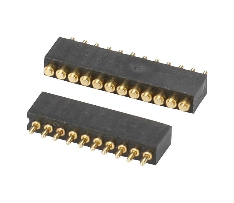 1.27mm Pogo Pin Connector h1.5mm L8.0 Dip Type Plated Brass Connector 10 pin وحدة توصيل من النحاس المصفوف بالذهب