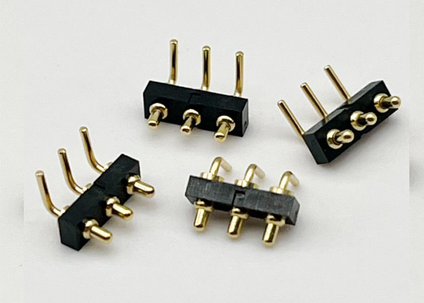 مرفق Pogo Pin مخصص 2.54mm Dip Type 3pin H1.5mm لمرفق العقدة الربيعية