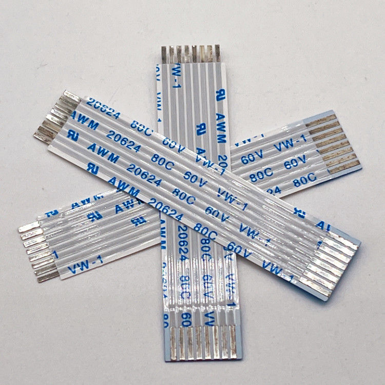 UL20624 1.25mm 8Pin FFC ربون كابل 80C 60V 100mm ربون كابل مسطح مرن