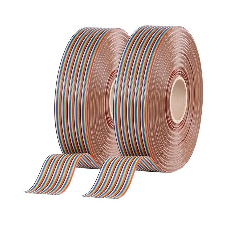 كابل قوس قزح مسطح مخصص 8Pin - 64Pin مساحة 1.27mm كابل شريط 100 M / رول