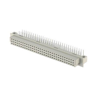 2.54mm DIN 41612 رابط 64 دبوس الزاوية اليمنى الدبوسات الإناث من خلال الثقب 3 صف وصلة