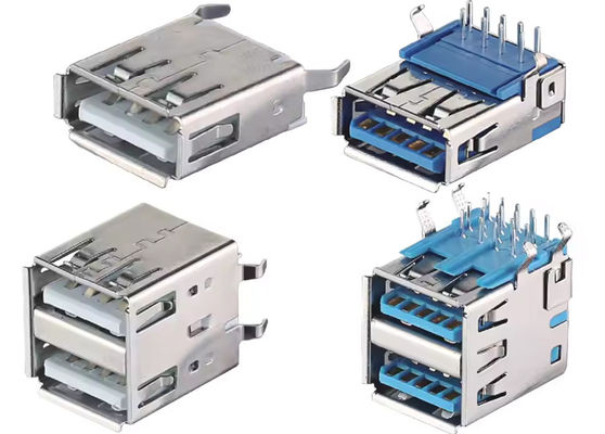 USB 2.0 / 3.0 جاك A نوع ذكر وصلة رابط النحاس / الفوسفور البرونز المادة الاتصال