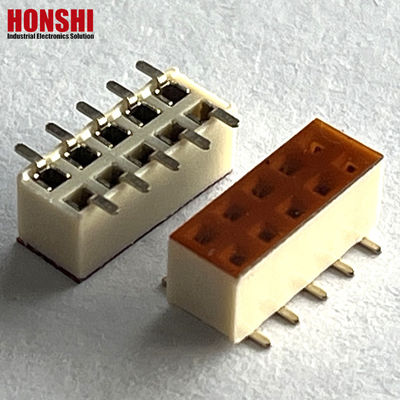 ربط الرأس الأنثوي صفين اللوحة البيضاء 2.54mm H7.1 10p SMT نوع PA6T لوحة PCB