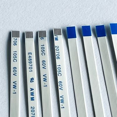 6 دبوس FFC كابل مسطح مخصص Awm 20706 105c 60v Vw-1 0.5mm Pitch FFC كابل FPC